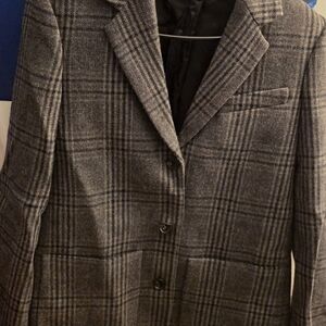 Theory Plaid Charcoal Blazer